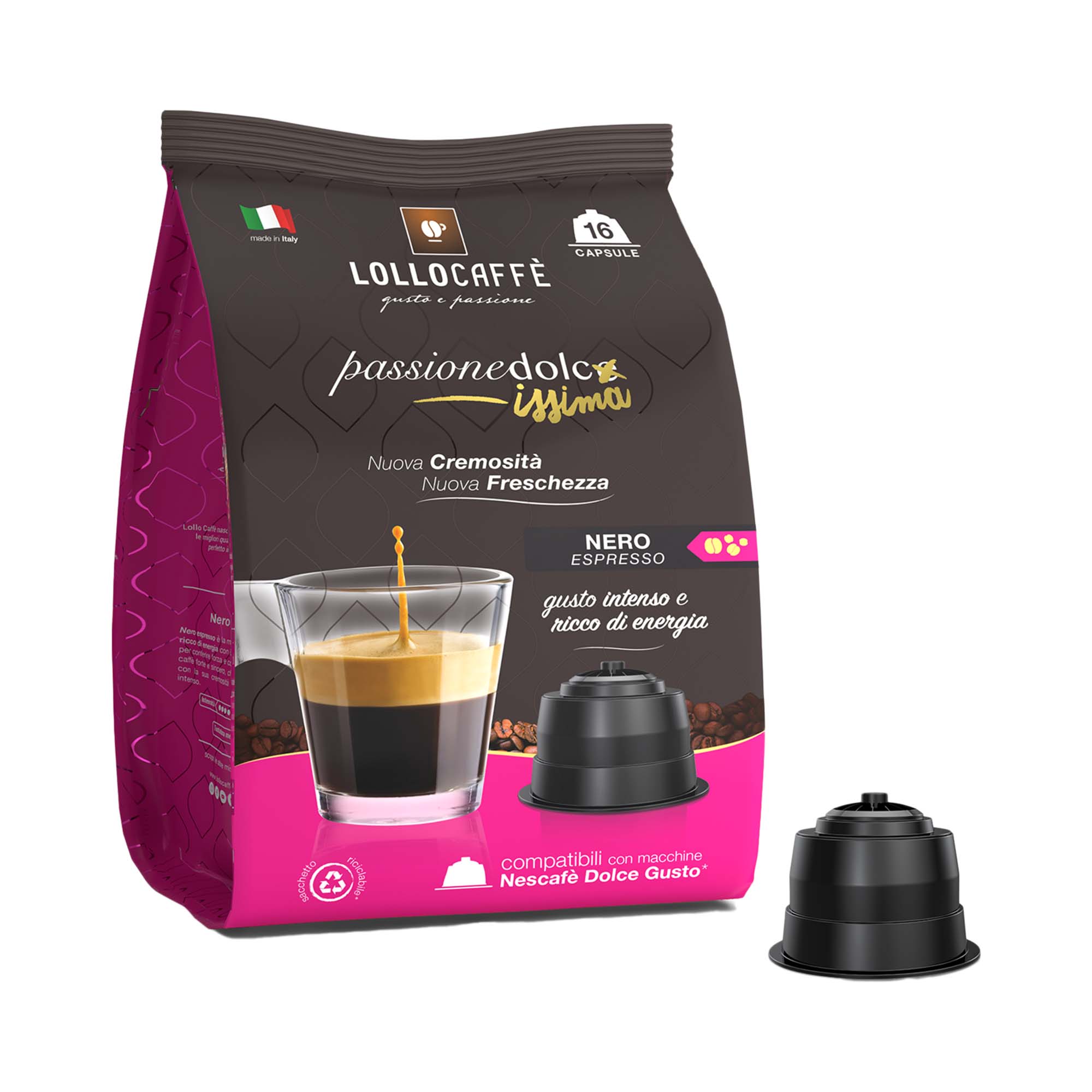 lollo-nero-dolcegusto Lollo Dolce Gusto Caffè Nero 16 Capsule Compatibili - immagine 1